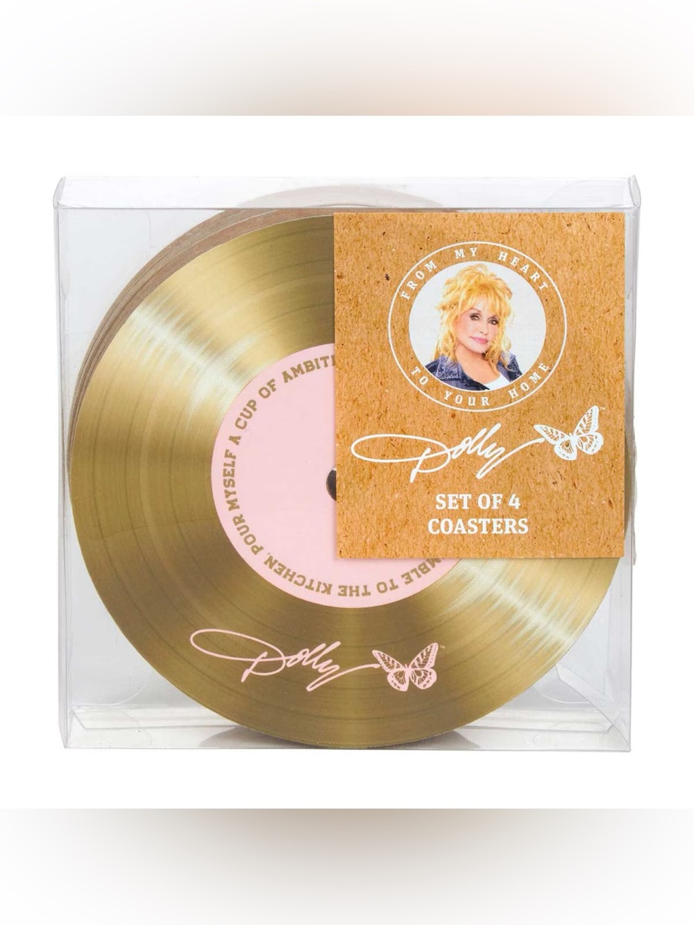 Dolly Parton "From My Heart To Your Home" Set of 4 Vinyl Record Coasters